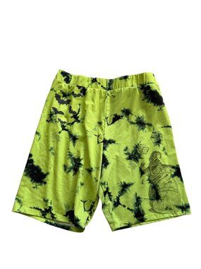 NIGHTMARE BEFORE CHRISTMAS Women's Neon Green Oogie Boogie Tie Dye Shorts Sz XL